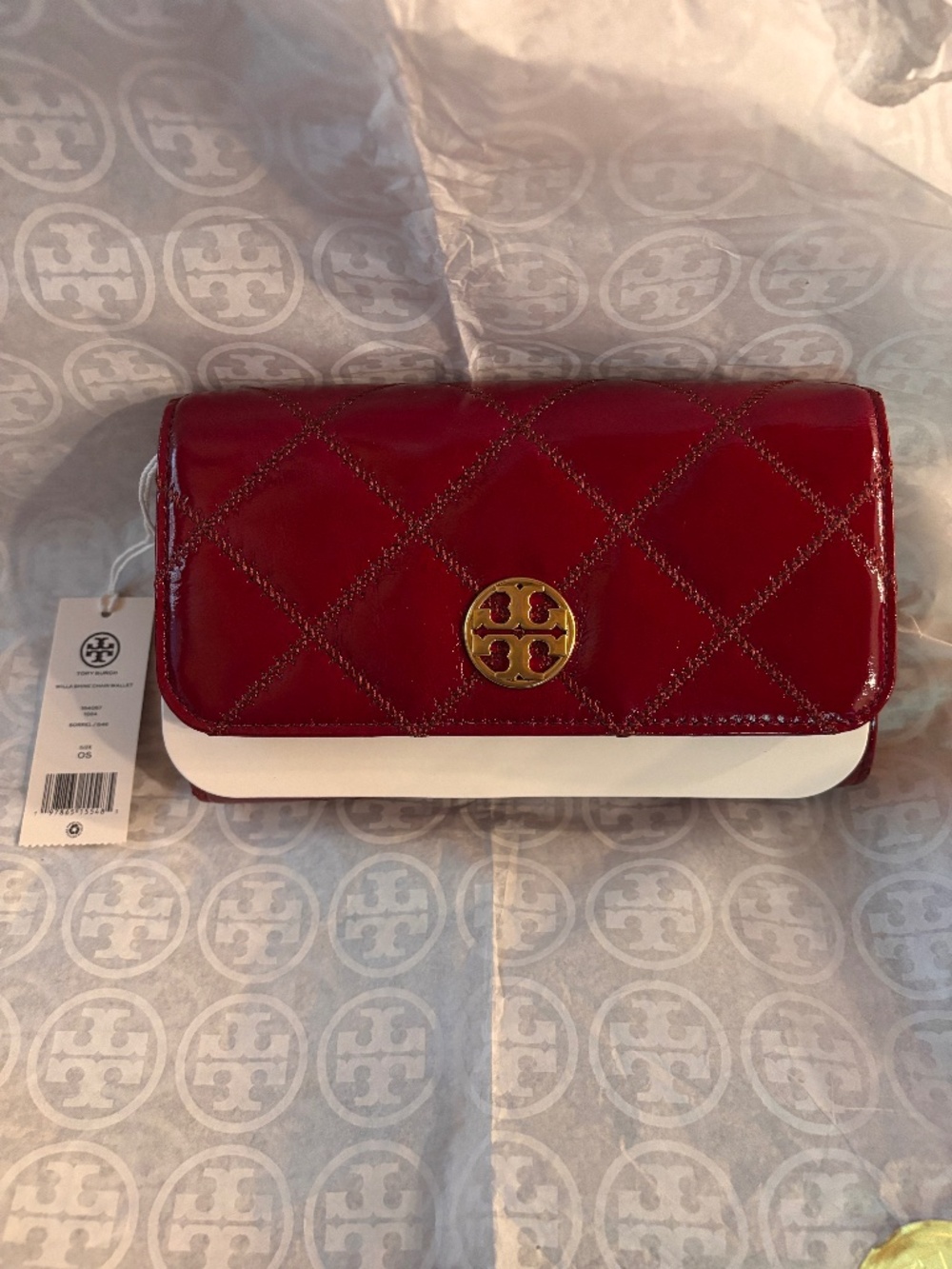 Tory Burch Willa Shine chain wallet bag in Sorrel NWT